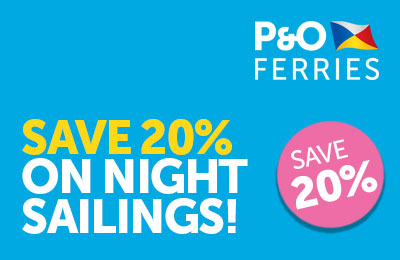 20% Off Night Sailings Dover-Calais with P&O Ferries 20% Off Night Sailings Dover-Calais with P&O Ferries